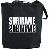 Canvas Tote Bag Black  Suriname Negative  Country