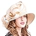 Womens Tea Party Church Baptism Kentucky Derby Dressy Hat (Rhinestone-Apricot)