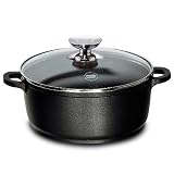 Berndes 031145 Vario Click Induction Aluguss Kochtopf antihaft mit Glasdeckel 24 cm, 4 l