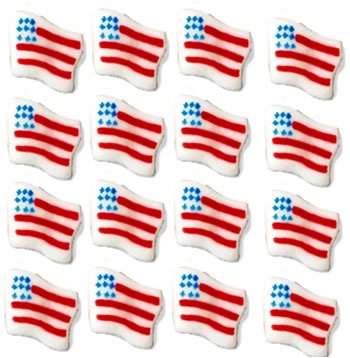 American Flag Cakes, Cupcakes, Cookies - American Flag Shaped Edible Hard Sugar... by Lucks