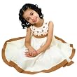 Palma City, Girl's Light Summer Dress: Bell Skirt With Hand-Embroidered Flowers. 100% Natural Cotton