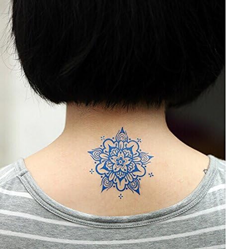 GC India Henna Ｓtyle Hand Temporary Tattoo Sticker Tattoo Seal 070-1 (Blue)
