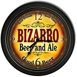 Bizarro 's Beer and Ale Black Cascading Pub Style Wall Clock