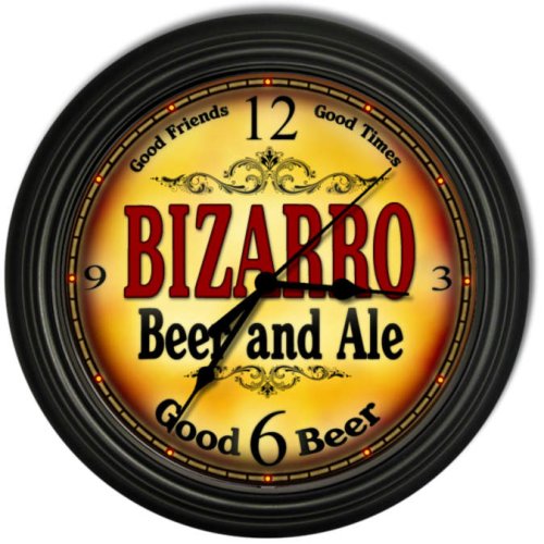 Bizarro 's Beer and Ale Black Cascading Pub Style Wall Clock