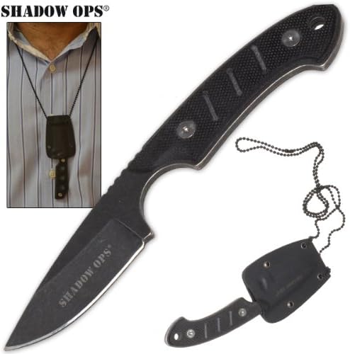 Shadow-Ops Military Neck Knife With G-10 Handle and KYDEX Sheath (3 Strikes)