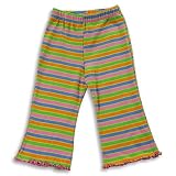 Mis Tee V-Us – Girls Knit Striped Capri, Green, Multi