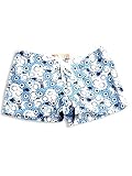 Verona - Little Girls Board Short, Blue with Flowers