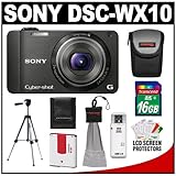Sony Cyber-Shot DSC-WX10 Digital Camera (Black) with 3D Sweep Panorama + 16 ....
