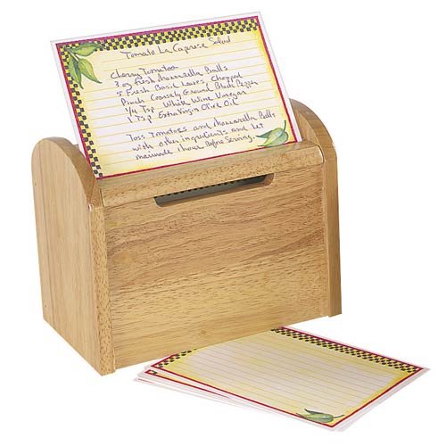 Fox Run Wooden Recipe Card Box