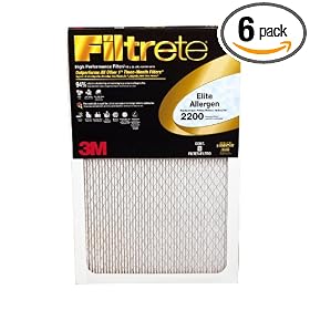 3M Filtrete 2200 MPR, 6-Pack, Elite Allergen Reduction Filter, 16 x 25 x 1