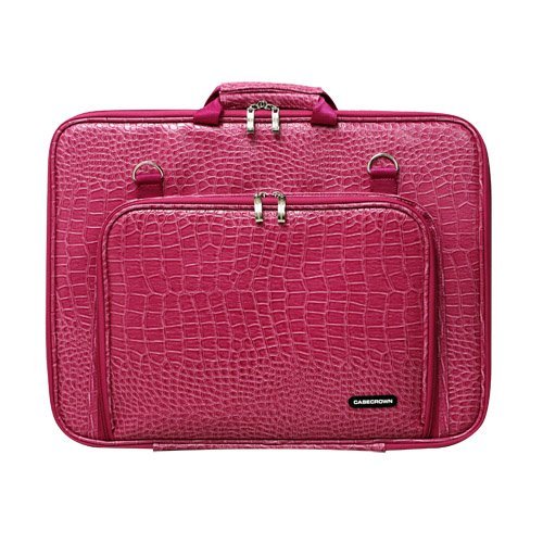 CaseCrown Double Memory Foam Case (Alligator Hot Pink) for HP G71-340US 17.3-Inch Laptop