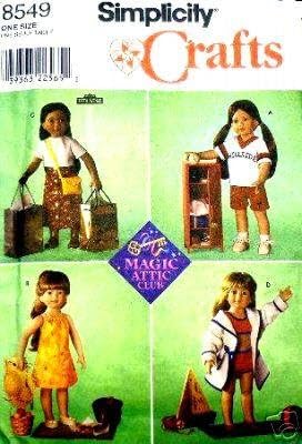 Simplicity 8549 - Doll Clothes for 18-inch Magic Attic Club Dolls - Patterns for 4 Outfits