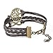Hitop Jewelry Mens Womens Leather Bracelet, Vintage Infinity Life Tree Charm Bangle, Brown