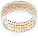18k White and Rose Gold Pink and White Diamond 4-Row Ring, Size 7.25