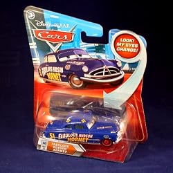 FABULOUS HUDSON HORNET #10 w/ Lenticular Eyes Disney / Pixar CARS 1:55 Scale Die-Cast Vehicle