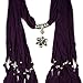 Huan Xun Unique Rose Pendant Cotton Polyester Scarf, Purple