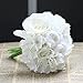 Decor Artificial Flowers Real Touch Silk Flowers Floral Latex Real Touch Rose Peony Wedding Bouquet Home Party Design Flowers (White,1 Bunch)