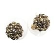 Gold Amber Crystal Ball Stud Earrings Fashion Jewelry