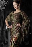 Green and Black Party Wear Sequined Embroidered Georgette Sari
