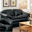 Black Leather Love Seat By Coaster Furniture With Silver Shipping