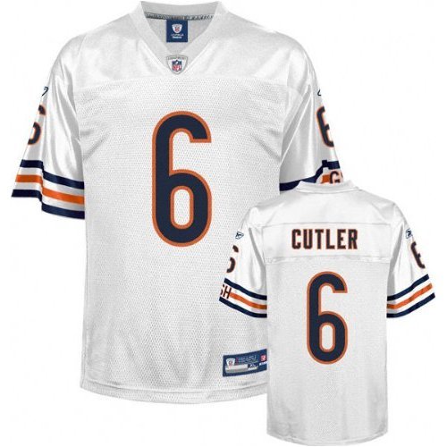Jay Cutler Jersey: Reebok White Replica #6 Chicago Bears Jersey - X-Large