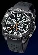 FBI Men's Black IP Silicone Strap Military Spec Chronograph Watch