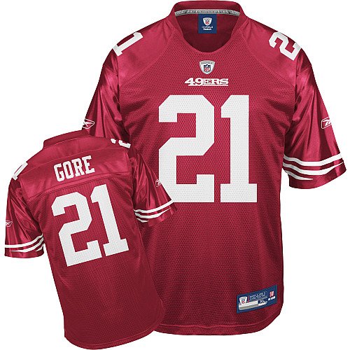 Frank Gore #21 Red San Francisco 49ers Reebok NFL Premier All Stitched Replica Jersey - X-LARGE