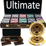 500 Ct Ultimate 14 Gram Poker Chip Set w/ Walnut Wooden Case