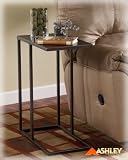 Chairside End Table In Dark Brown Finish by Ashley Furniture