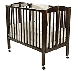 Dream On Me 2 in 1 Portable Folding Stationary Side Crib, Espresso
