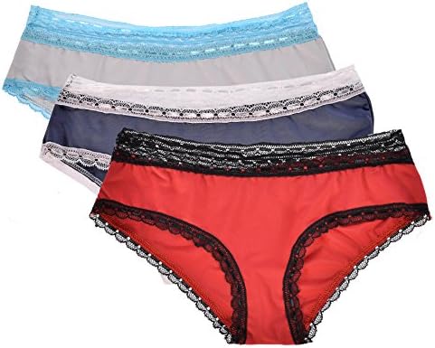 Sweet Intimates Women's 3-Pack Panties Rockin' Ruby (Grey, Dark Ash, Red) Medium