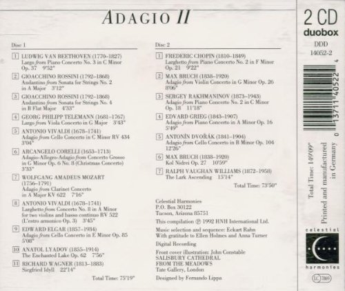 Cover image : Adagio II - A Special 2 1/2 Hour Collection Of Orchestral Classics