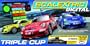 Scalextric 1:32 Digital Triple Cup Slot Car Race Track Set x3 Porsche 997 C1223T