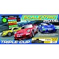 Scalextric C1223 1:32 Scale Triple Cup Digital Race Set with Pit Stop Lane Game