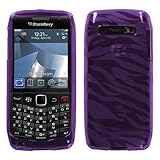 MyBat Purple Zebra Plexi Hard Silicone Cover Case For BlackBerry Pearl 9100 ....