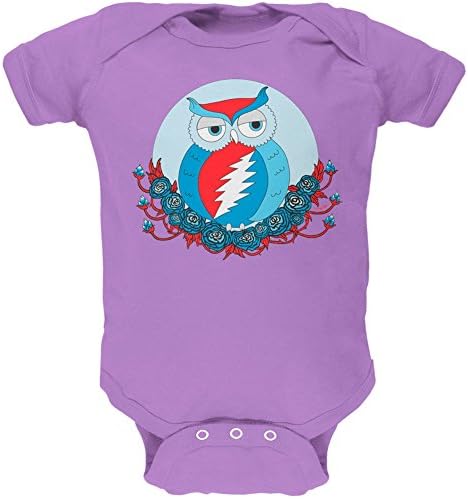 Grateful Dead - Steal Your Face Owl Lavender Baby One Piece - 6-12 months