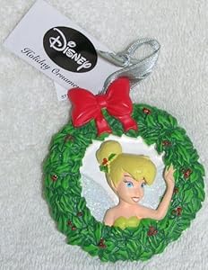#!Cheap Disney Fairy Tinkerbell in Wreath Christmas Ornament