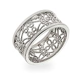 Eve's Addiction Sterling Silver Vintage Style Filigree Band