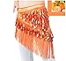 WZT Belly Dancing Belt Colorful Waist Chain Belly Dance Hip Scarf Belt (orange)