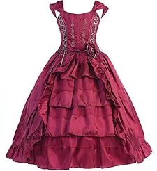 Girls Taffeta Gathered Full Length Cap Sleeves Flower-Girl Dress 