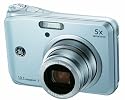 GE A1050-SL 10MP Digital Camera with 5X Optical Zoom and 2.5 Inch LCD with Auto Brightness - Silver