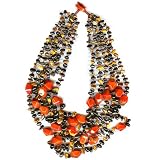 Tiger Eye, Red Jasper and Onyx Graduated Bead Necklace by Sajen