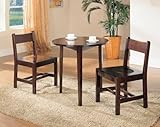 Mahogany Finish 30" Round Wood Dining Room Kitchen Table And 2 Chairs