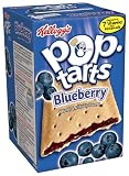 Kellogg's Pop-Tarts Unfrosted Blueberry, 14.7-Ounce, 8-Count Boxes (Pack of 12)