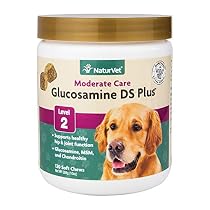 NaturVet Glucosamine DS Plus Level 2 Moderate Joint Care for Dogs and Cats, 120 ct Soft Chews, Made in USA
