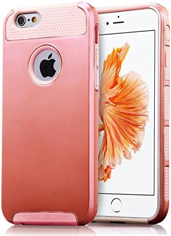 iPhone 6 Case,iPhone 6s Case,NCIE(TM) Dual Layer Impact Protection Case [Slim Fit] Hard Rugged Protective Back Rubber Shockproof Protection Cover for iPhone 6/6S with Screen Protector (Rose Gold)