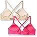 Hanes Little Girls' 2-Pack Molded Wirefree Bra, Nude/Bubble Pink, Small