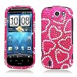 HTC myTouch 4G Slide (T-Mobile) Snap-on Protector Hard Case Rhinestone Cover "Candy Hearts" Design