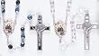 St. Benedict Rosary with 6mm Black or Clear Crystal Beads - 20" - MADE IN ITALY