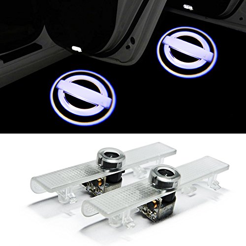 Car LED Projector EZYKOO 2pcs Car Logo Door Shadow Welcome Courtesy Light Easy Installation for Nissan
